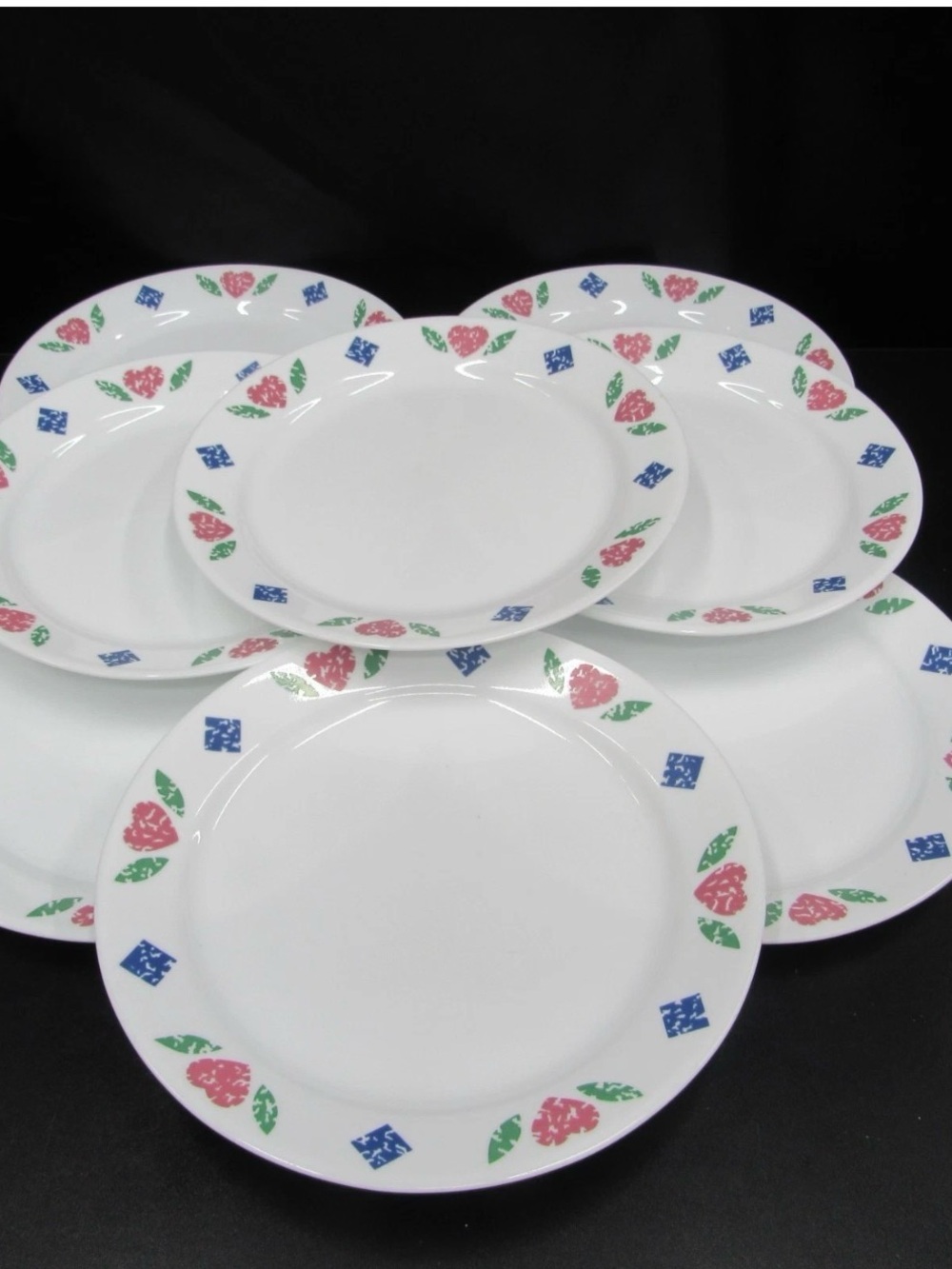 Vintage Corelle Quilt Pattern set of 8 USA 10” dinner plates 1994